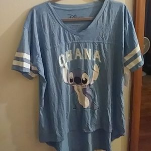 Blue disney quarter sleeve jersey style shirt